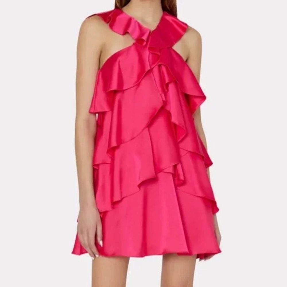 Milly Lexi Pink Ruffle Dress size 6 new